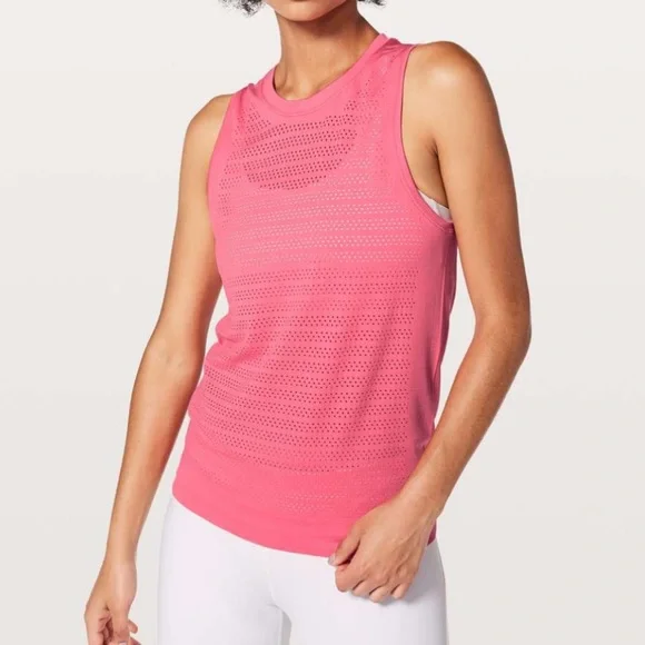 Lululemon Breeze By Muscle Tank II Glossy Pink 4/XS/Extra Small Swiftly Top - Picture 2 of 10